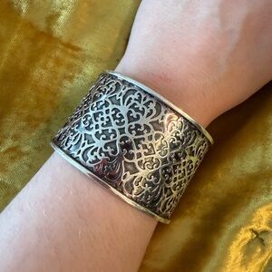 Silpada sterling silver filigree cuff retired, heavy!